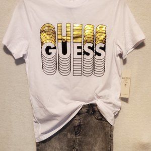 Guess Kids Girl's size 16/18 Shirt paired with Girl's size 18 Black Acid  Denim